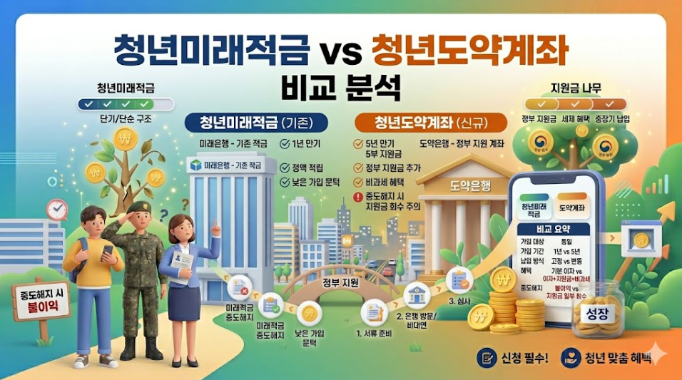 청년미래적금 청년도약계좌 비교